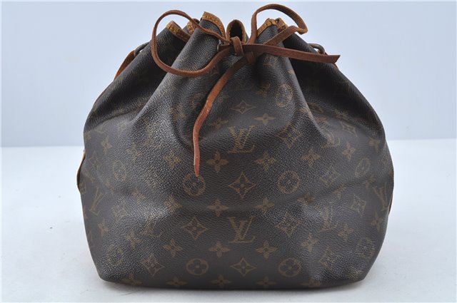 Authentic LOUIS VUITTON Monogram Petit Noe Shoulder Bag M42226 LV H7574