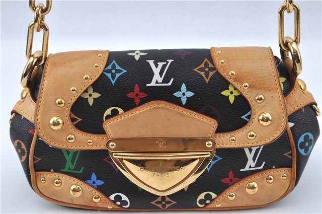 Auth LOUIS VUITTON Monogram Multicolor Marilyn Shoulder Bag M40128 Black H7582