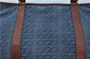 Authentic GUCCI Shoulder Tote Bag Interlocking G Denim Leather 257304 Blue H7611