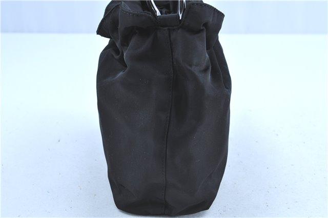 Authentic Christian Dior Hand Bag Purse Nylon Plastic Black CD H7612