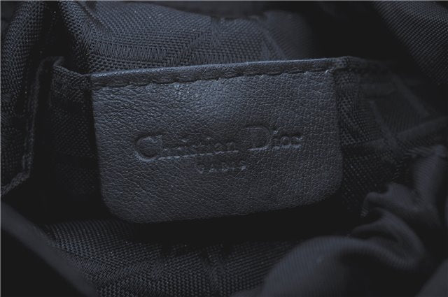 Authentic Christian Dior Hand Bag Purse Nylon Plastic Black CD H7612