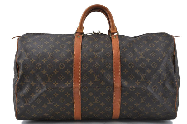 Authentic LOUIS VUITTON Monogram Keepall 55 Boston Bag M41424 LV H7619