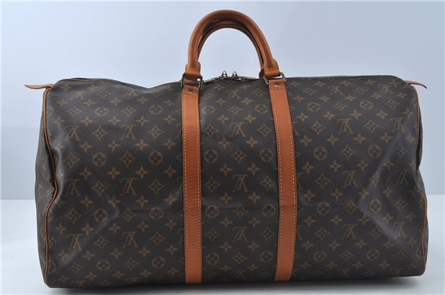 Authentic LOUIS VUITTON Monogram Keepall 55 Boston Bag M41424 LV H7619