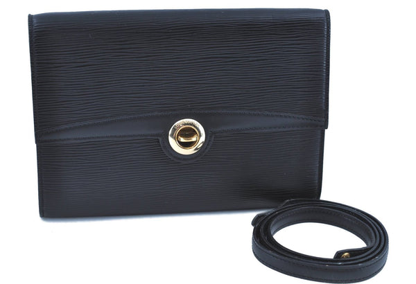 Authentic LOUIS VUITTON Epi Arche 2Way Shoulder Clutch Bag Black M52572 LV H7624