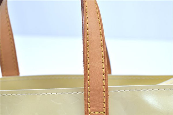 Authentic LOUIS VUITTON Vernis Reade PM Hand Bag Ivory White M91145 LV H7631