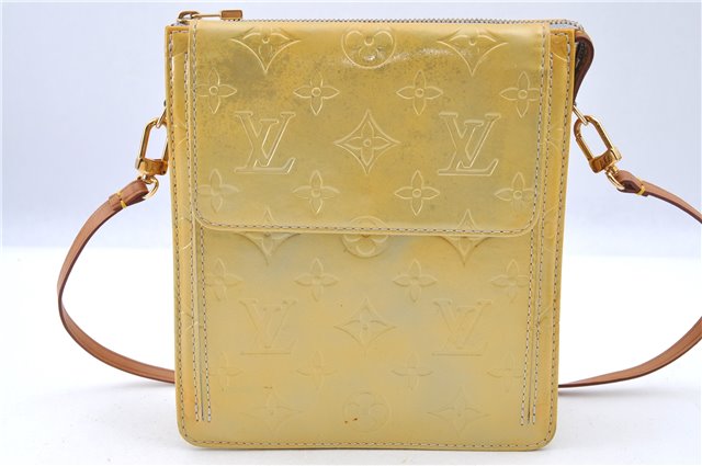 Auth LOUIS VUITTON Monogram Vernis Mott Shoulder Hand Bag Yellow M91030 LV H7640