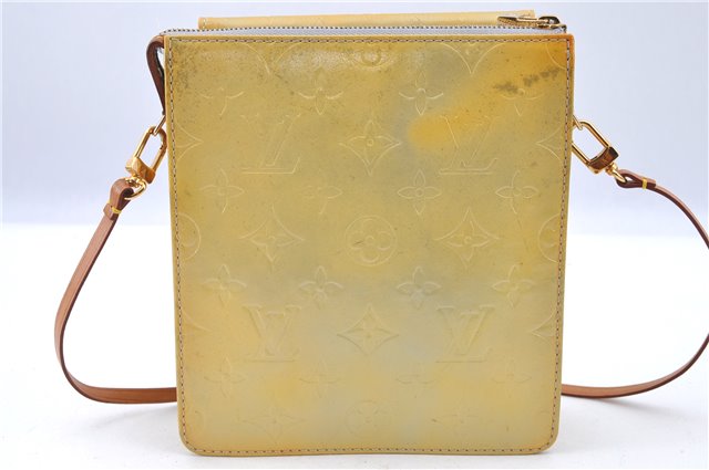 Auth LOUIS VUITTON Monogram Vernis Mott Shoulder Hand Bag Yellow M91030 LV H7640