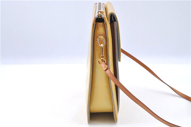 Auth LOUIS VUITTON Monogram Vernis Mott Shoulder Hand Bag Yellow M91030 LV H7640