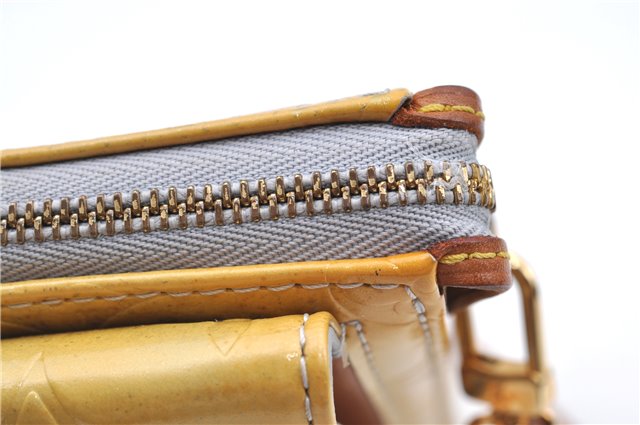 Auth LOUIS VUITTON Monogram Vernis Mott Shoulder Hand Bag Yellow M91030 LV H7640