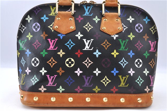 Auth LOUIS VUITTON Monogram Multicolor Alma PM Black Hand Bag M92646 LV H7646