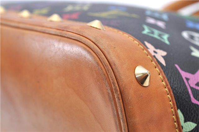 Auth LOUIS VUITTON Monogram Multicolor Alma PM Black Hand Bag M92646 LV H7646