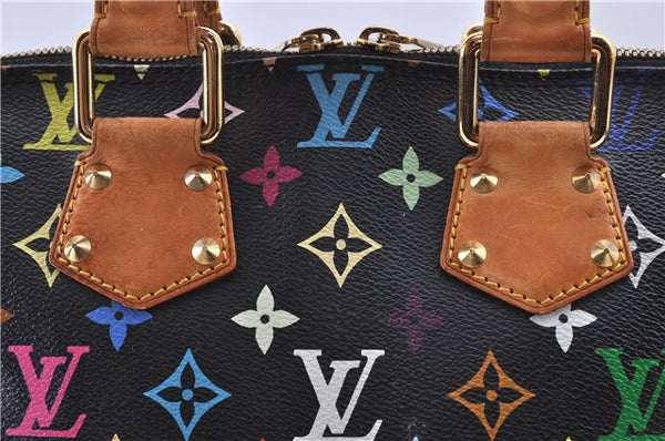 Auth LOUIS VUITTON Monogram Multicolor Alma PM Black Hand Bag M92646 LV H7646