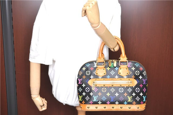 Auth LOUIS VUITTON Monogram Multicolor Alma PM Black Hand Bag M92646 LV H7646