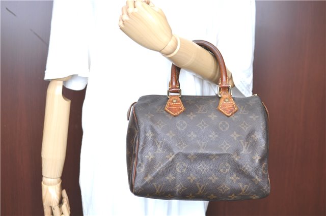 Authentic LOUIS VUITTON Monogram Speedy 25 Hand Bag M41528 LV Junk H7661