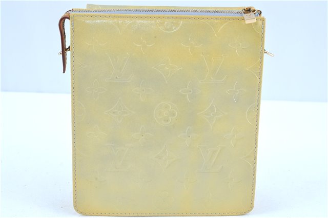 Auth LOUIS VUITTON Monogram Vernis Mott Shoulder Hand Bag Yellow M91059 LV H7703