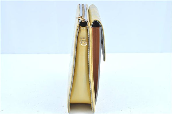 Auth LOUIS VUITTON Monogram Vernis Mott Shoulder Hand Bag Yellow M91059 LV H7703