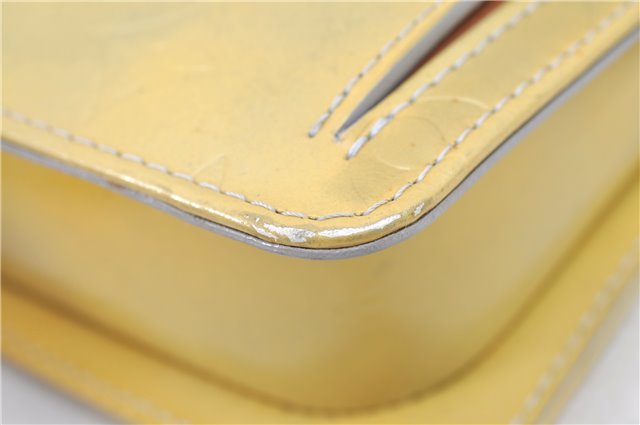 Auth LOUIS VUITTON Monogram Vernis Mott Shoulder Hand Bag Yellow M91059 LV H7703