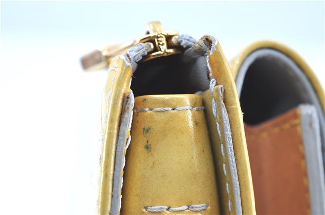 Auth LOUIS VUITTON Monogram Vernis Mott Shoulder Hand Bag Yellow M91059 LV H7703