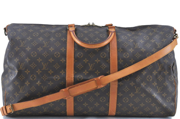 Auth LOUIS VUITTON Monogram Keepall Bandouliere 60 Boston Bag M41412 LV H7707