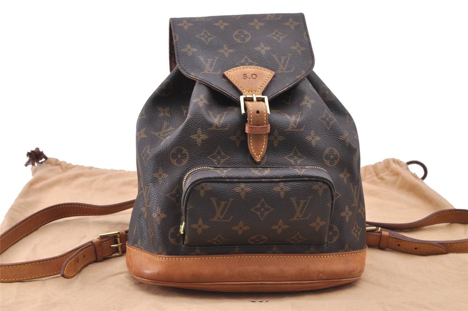 Authentic LOUIS VUITTON Monogram Montsouris MM Backpack M51136 LV H7713