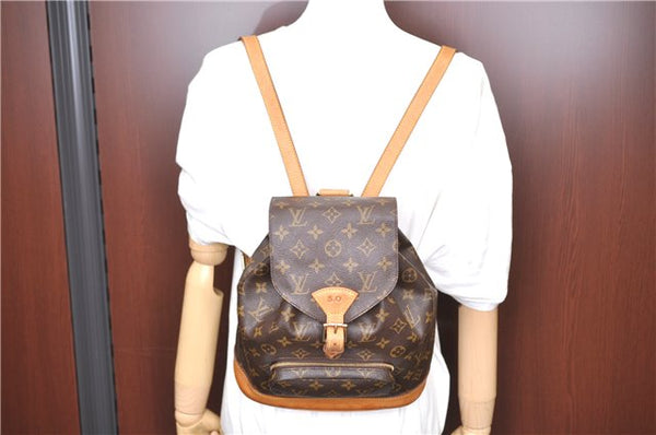 Authentic LOUIS VUITTON Monogram Montsouris MM Backpack M51136 LV H7713