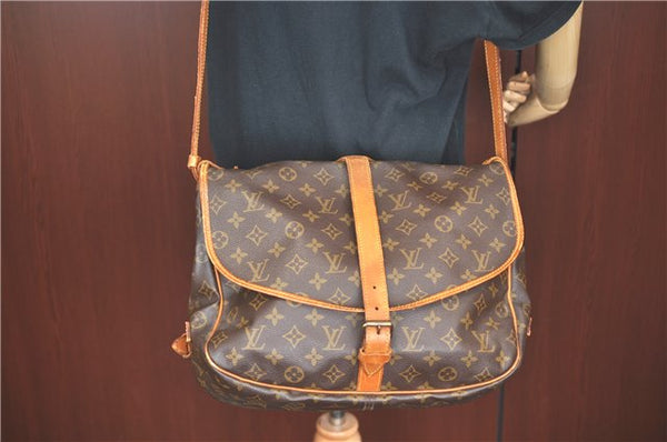 Auth LOUIS VUITTON Monogram Saumur 35 Shoulder Cross Body Bag M42254 LV H7722