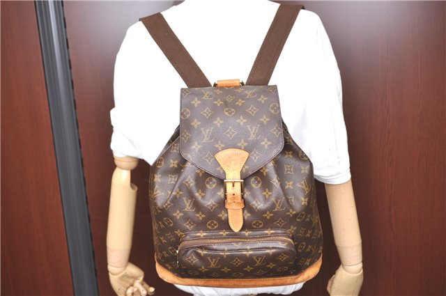 Authentic LOUIS VUITTON Monogram Montsouris GM Backpack M51135 LV H7730