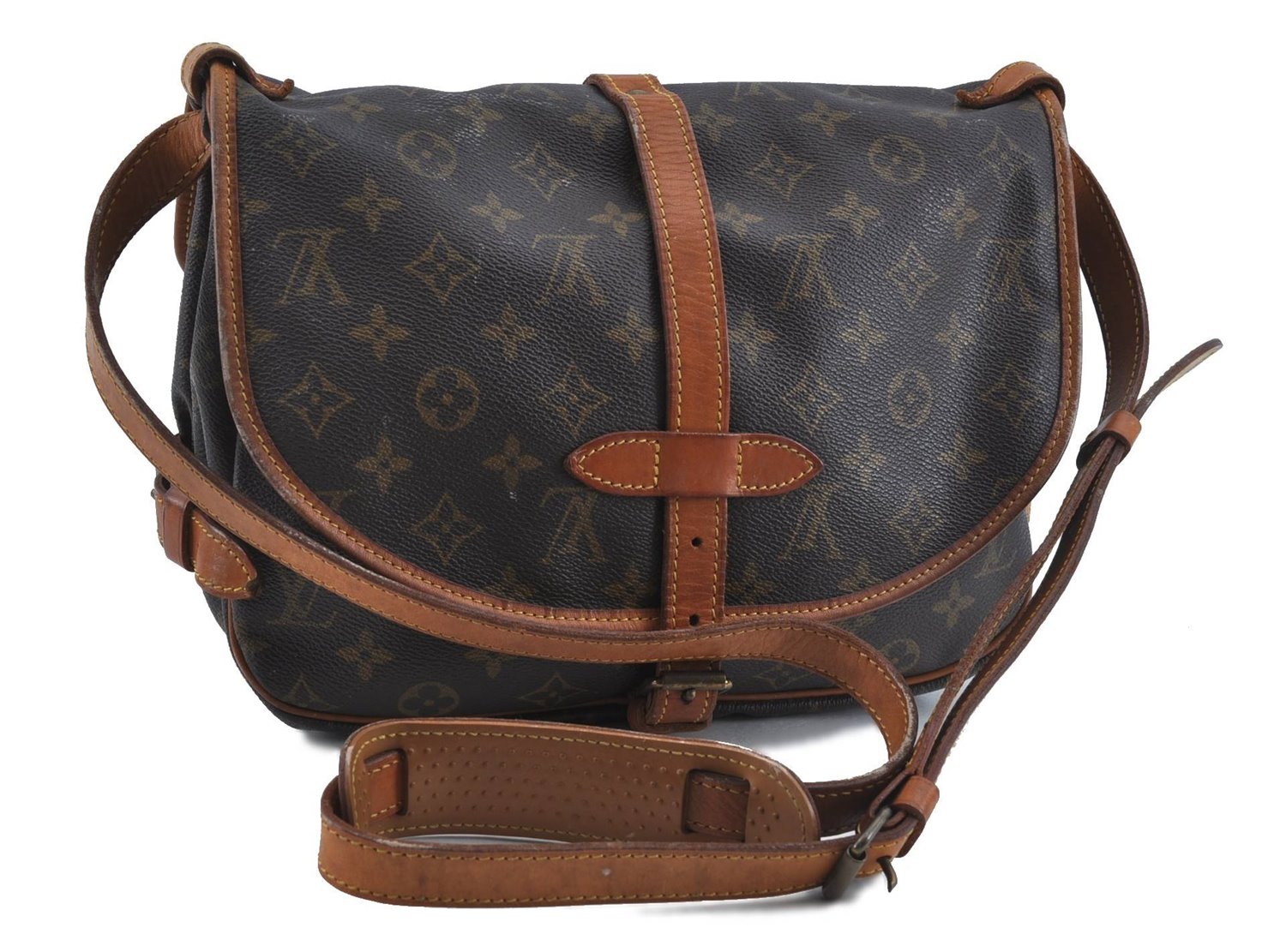 Auth LOUIS VUITTON Monogram Saumur 30 Shoulder Cross Body Bag M42256 LV H7738