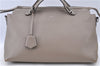 Auth FENDI By The Way Large 3Way Shoulder Hand Clutch Bag Leather Gray H7743