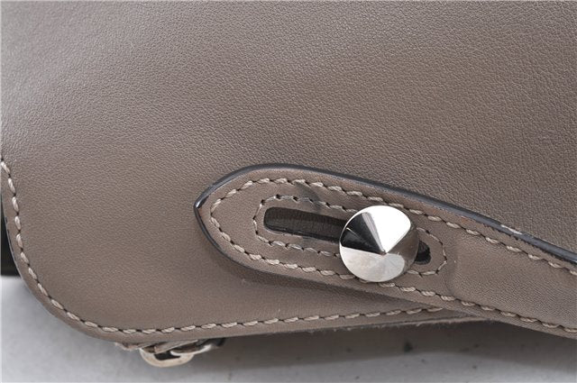 Auth FENDI By The Way Large 3Way Shoulder Hand Clutch Bag Leather Gray H7743