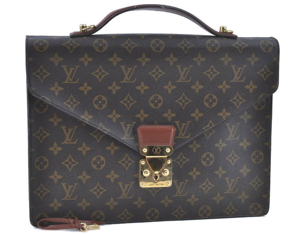 Auth LOUIS VUITTON Monogram Porte Documents Bandouliere M53338 Briefcase H7748