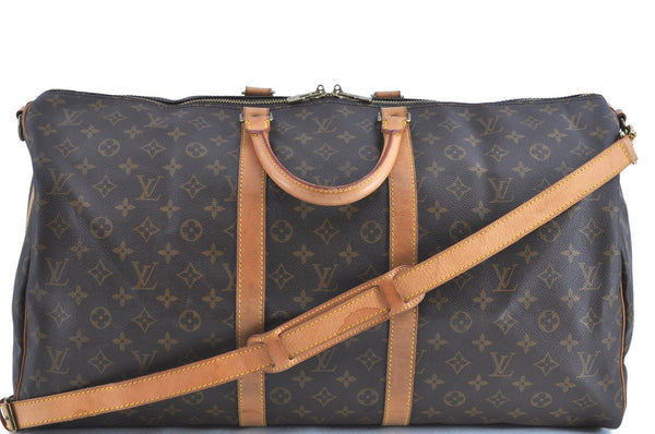 Auth LOUIS VUITTON Monogram Keepall Bandouliere 55 Boston Bag M41414 LV H7750