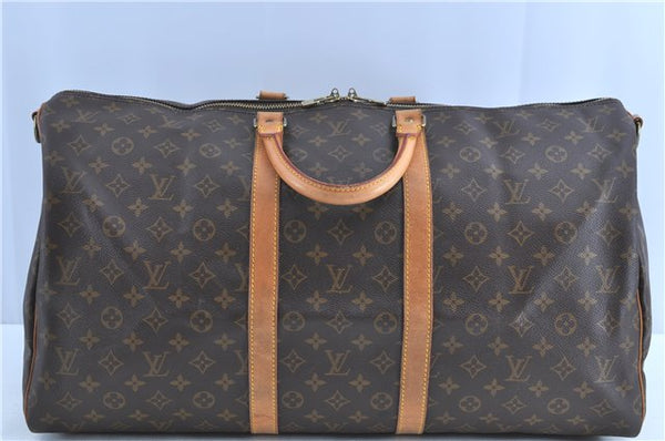 Auth LOUIS VUITTON Monogram Keepall Bandouliere 55 Boston Bag M41414 LV H7750