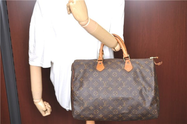 Authentic LOUIS VUITTON Monogram Speedy 35 Hand Bag M41524 LV H7757