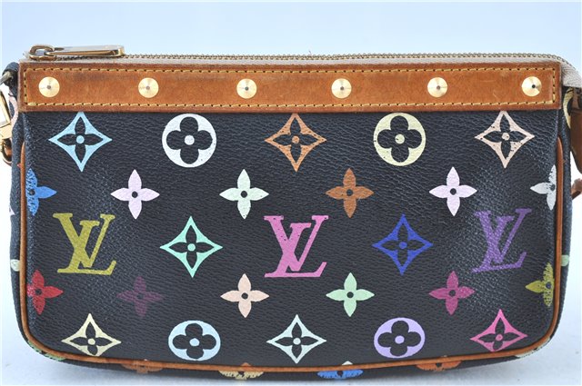 LOUIS VUITTON Monogram Multicolor Pochette Accessoires Pouch M92648 Black H7763