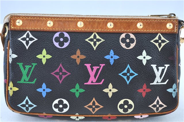 LOUIS VUITTON Monogram Multicolor Pochette Accessoires Pouch M92648 Black H7763