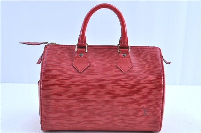 Authentic LOUIS VUITTON Epi Speedy 25 Hand Bag Red M43017 LV H7765