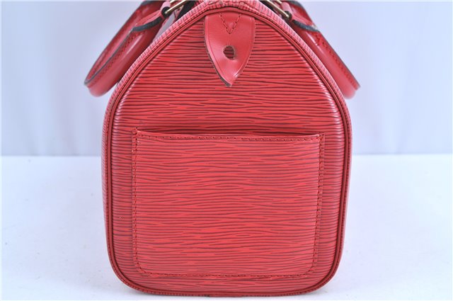 Authentic LOUIS VUITTON Epi Speedy 25 Hand Bag Red M43017 LV H7765