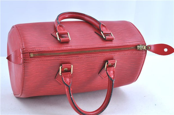 Authentic LOUIS VUITTON Epi Speedy 25 Hand Bag Red M43017 LV H7765