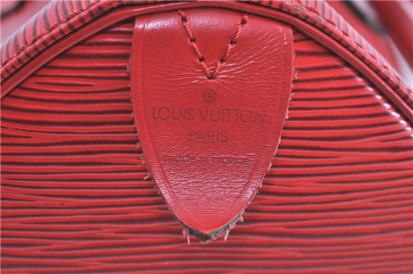 Authentic LOUIS VUITTON Epi Speedy 25 Hand Bag Red M43017 LV H7765