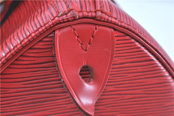 Authentic LOUIS VUITTON Epi Speedy 25 Hand Bag Red M43017 LV H7765