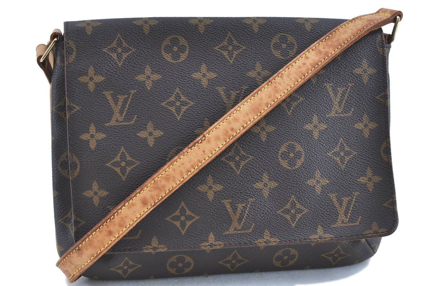 Authentic LOUIS VUITTON Monogram Musette Tango Shoulder Bag M51257 LV H7770