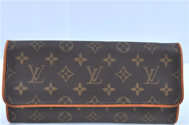 Authentic LOUIS VUITTON Monogram Pochette Twin GM Shoulder Bag M51852 LV H7782