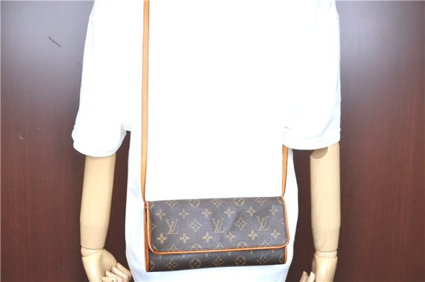 Authentic LOUIS VUITTON Monogram Pochette Twin GM Shoulder Bag M51852 LV H7782