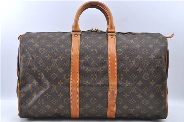 Authentic LOUIS VUITTON Monogram Keepall 45 Boston Bag M41428 LV H7798