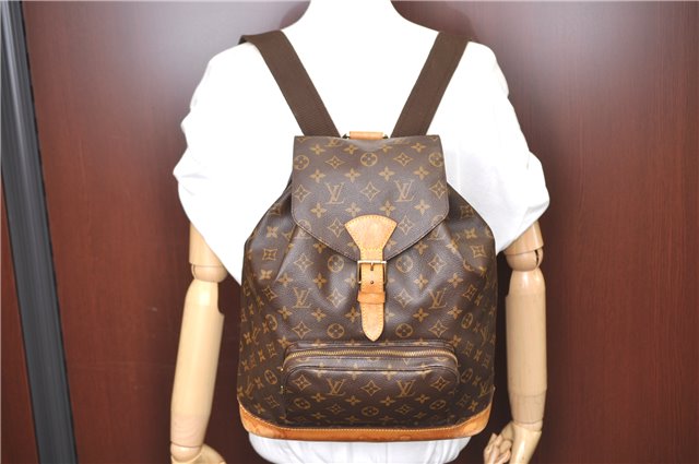 Authentic LOUIS VUITTON Monogram Montsouris GM Backpack M51135 LV H7799