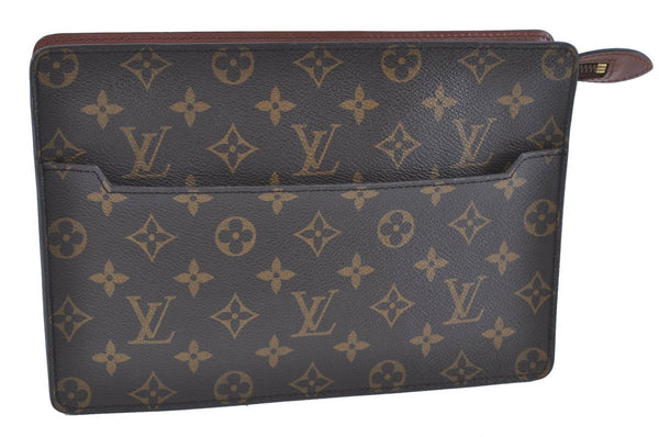 Authentic LOUIS VUITTON Monogram Pochette Homme Clutch Hand Bag M51795 LV H7814