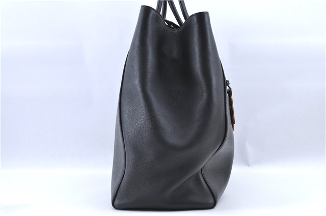Authentic FENDI Shoulder Tote Bag Leather Black H7828