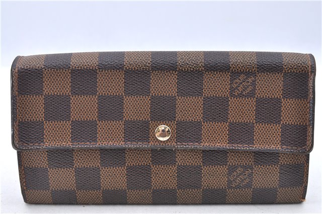 Authentic LOUIS VUITTON Damier Portefeuille Sarah Purse Wallet N61734 LV H7840