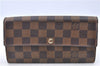 Authentic LOUIS VUITTON Damier Portefeuille Sarah Purse Wallet N61734 LV H7840